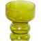 Green Glass Bubble Pillar Candle Holder Set